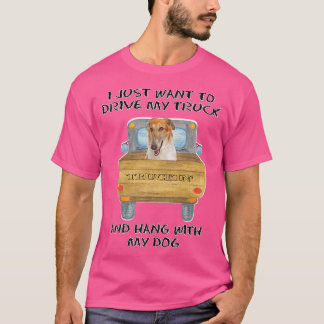 Truck Driving Dog Borzoi T-Shirt