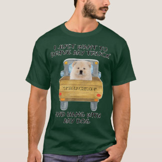 Truck Driving Dog Chow Chow  T-Shirt