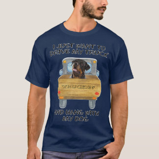 Truck Driving Dog Rottweiler T-Shirt