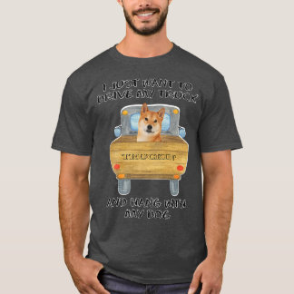 Truck Driving Dog Shiba Inu  T-Shirt