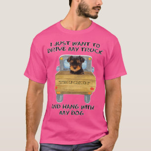 Truck Driving Dog Yorkshire Terrier  T-Shirt