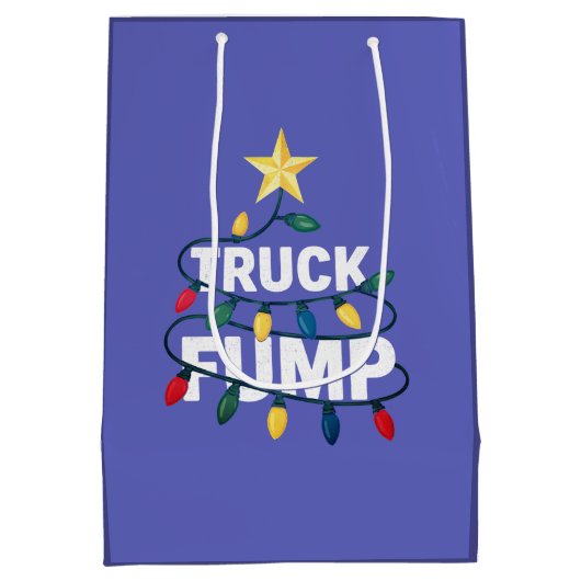 Truck Fump Minimal Art Xmas Lights And Star Mittlere Geschenktüte (Rückseite)