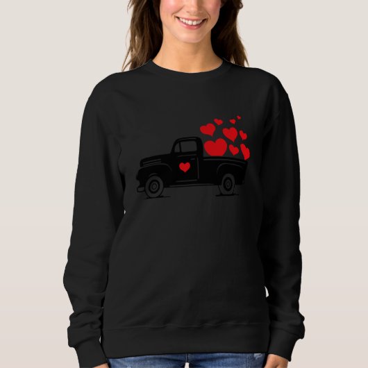 Truck Heart Love Valentines Sweatshirt (Vorderseite)
