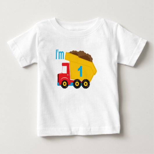 Truck Ich bin 1 Baby T-shirt (Vorderseite)
