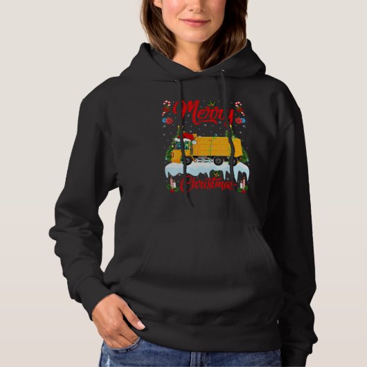 Truck Lights Xmas Tree Santa Truck Christmas Hoodie (Vorderseite)