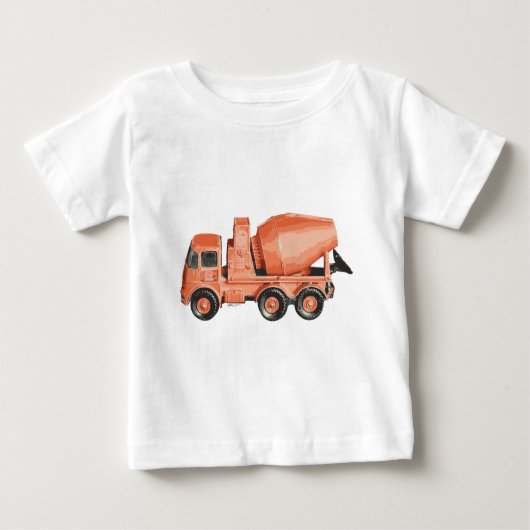 Truck mit Betondeckenspielzeug Baby T-shirt (Vorderseite)