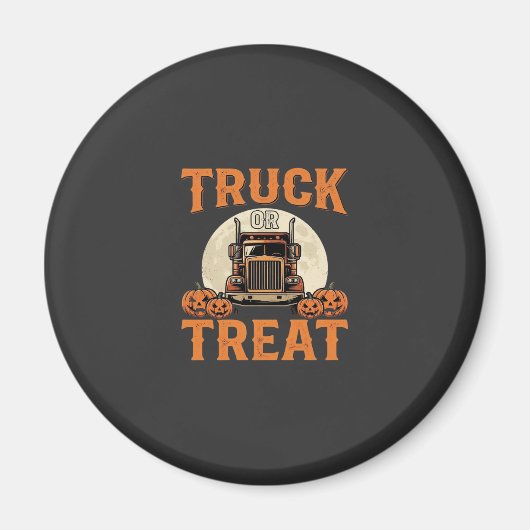 Truck oder Treat Halloween Sattelzug Design_1 Magnet (Vorne)