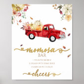 Truck Pumpkin Fall Kinderdusche MOMosa Bar Zeichen Poster (Vorne)