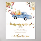 Truck Pumpkin Fall Kinderdusche MOMosa Bar Zeichen Poster (Vorne)