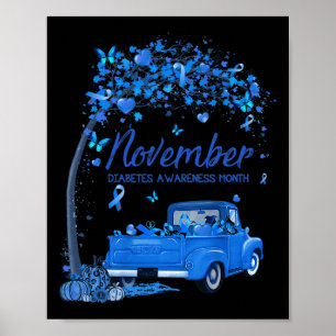 Truck Pumpkin November Diabetes Bewusstsein Monat  Poster