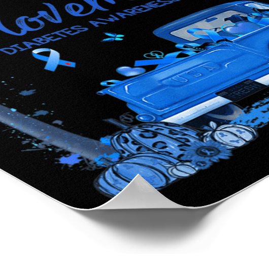 Truck Pumpkin November Diabetes Bewusstsein Monat Poster (Ecke)