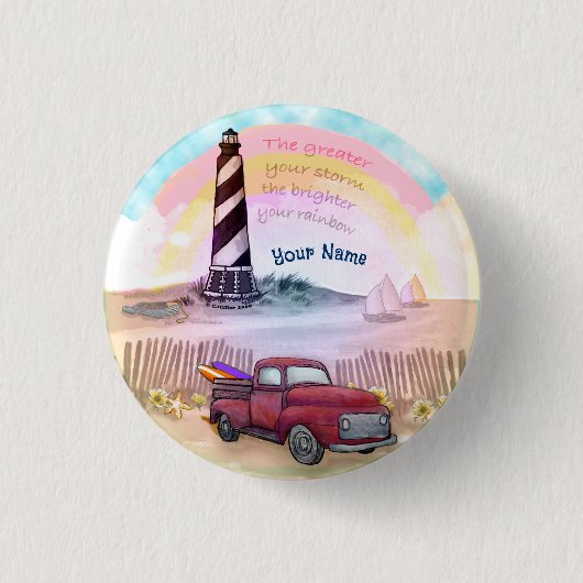 Truck Stormy Lighthouse Button (Vorderseite)