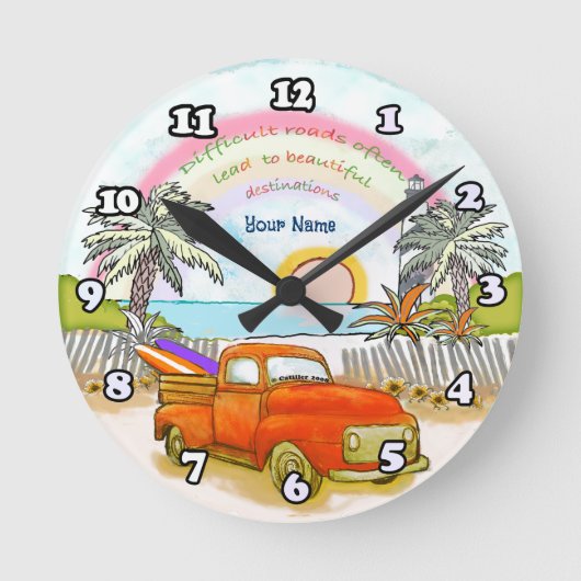 Truck Surfer Leuchtturm Uhr (Vorderseite)