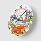 Truck Surfer lighthouse clock Runde Wanduhr (Winkel)