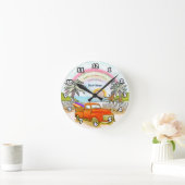 Truck Surfer lighthouse clock Runde Wanduhr (Zuhause)