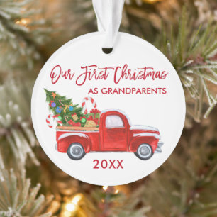 Truck Tree Unsere ersten Weihnachten als Großelter Ornament