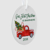 Truck Tree Unsere ersten Weihnachten als Großelter Ornament (Vorderseite)