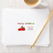 Truck und Geschenke Weihnachtslabel Frohe Weihnach Adressaufkleber (Insitu)