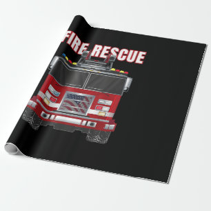 Truck vom American Fire Rescue Firefighter Departm Geschenkpapier