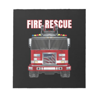 Truck vom American Fire Rescue Firefighter Departm Notizblock
