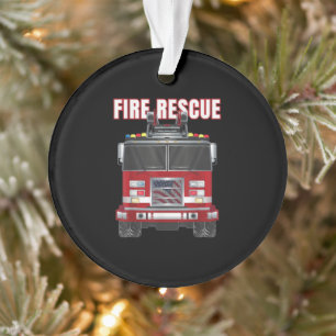 Truck vom American Fire Rescue Firefighter Departm Ornament