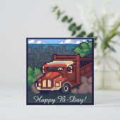 Truck, vrachtwagen, happy b-day pixel art,  karte (Stehend Vorderseite)