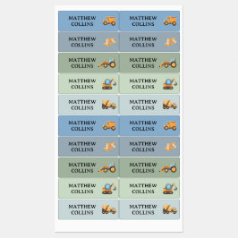 Truck Waterproof School Name Label Stickers Boy Etiketten