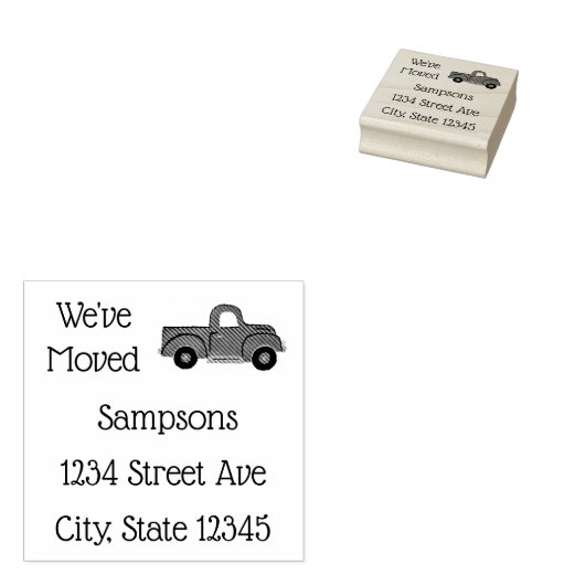 Truck We're Moving Announcement Gummistempel (Stempel)