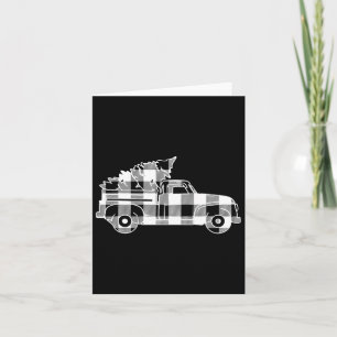 Truck Xmas Tree Black & amp; White Buffalo Kariert Karte