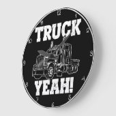 Truck Yeah! Schwarz und Weiß Große Wanduhr (Winkel)