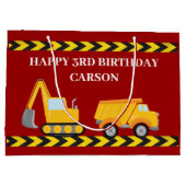 Truckboys mit rotem Kindergeburtstag Große Geschenktüte (Rückseite)