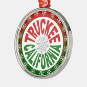 Truckee California Rot-grüne Schneeflocke Ornament Aus Metall (Links)