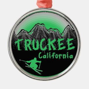 Truckee Kalifornien künstlerischer Skifahrer Ornament Aus Metall