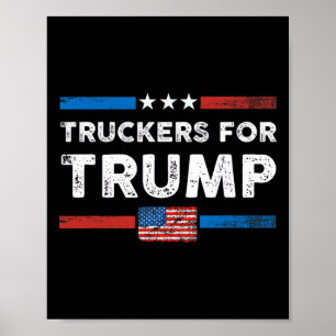 Trucker 4 Trump Trucker Für Trump 2024 Us-Flagge V Poster