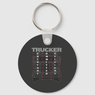 Trucker Acrostic Tireless widerstandsfähig unaufha Schlüsselanhänger