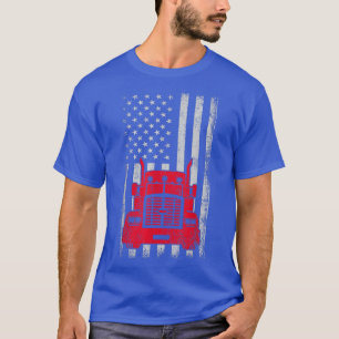 Trucker Amerikanische Flagge Vintage LKW-Fahrer-De T-Shirt