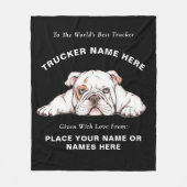 Trucker Bull Dog Gift Blanket (Personalisiertes Ge Fleecedecke (Vorderseite)