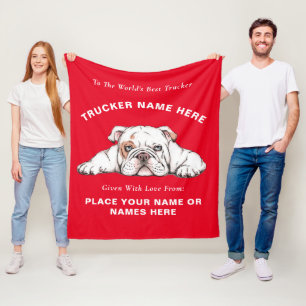 Trucker Bull Dog Gift Blanket (Personalisiertes Ge Fleecedecke