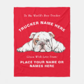 Trucker Bull Dog Gift Blanket (Personalisiertes Ge Fleecedecke (Vorderseite)