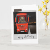 Trucker Cat Funny Birthday Card Karte (Gelbe Blume)