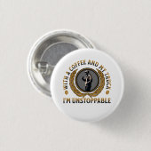 Trucker Coffee Cup Strong Road Power Männchen Button (Vorne & Hinten)