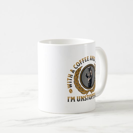 Trucker Coffee Cup Strong Road Power Männchen Kaffeetasse (VorderseiteRechts)