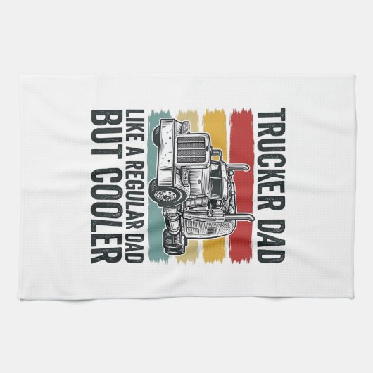 Trucker Dad Like a Regular Dad But Cooler Shirt_1 Geschirrtuch (Horizontal)