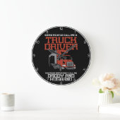 Trucker: Daddy and Husband My World Große Wanduhr (Zuhause)
