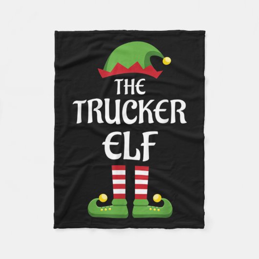 Trucker Elf Family Matching Group Christmas Fleecedecke (Vorderseite)