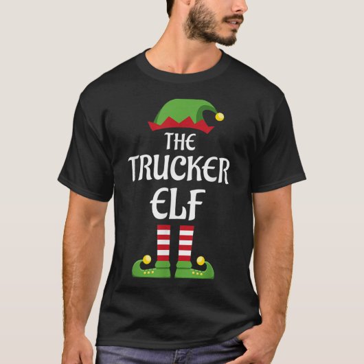 Trucker Elf Family Matching Group Christmas  T-Shirt (Vorderseite)