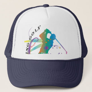 Trucker Hat Golf Swing Action Pinselstriche Truckerkappe