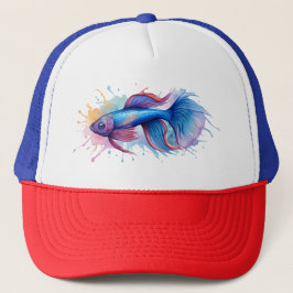Trucker Hat - Wasserfarbenserie: Betta Fish Truckerkappe