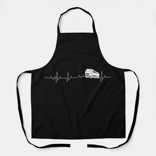 Trucker Heartbeat Funny TShirt Schürze (Vorderseite)