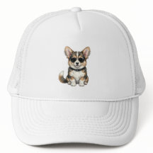Trucker-Hut-Punk-Corgi in Sonnenbrille Edgy-Hundek
